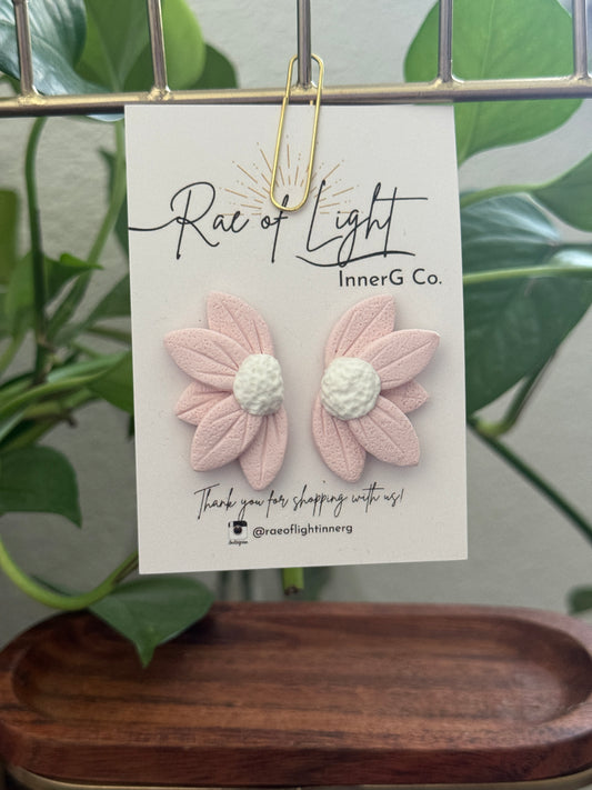 Light Pink Half Flower Stud